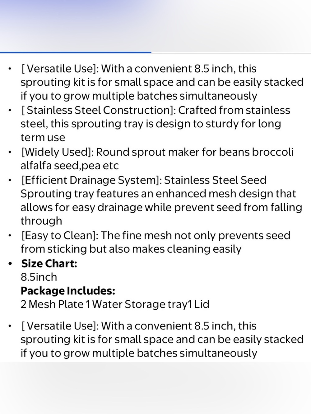 Stainless Steel, 3-Tier Stackable Sprouting Kit w/Encrypted Mesh - Picture 8 of 9